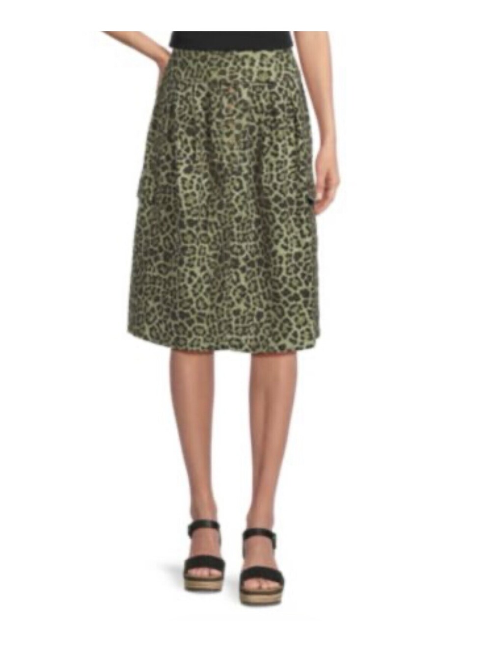 Current Air Size Medium Animal Print Midi Skirt